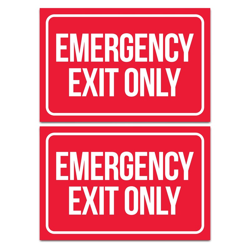 Sutter Signs Emergency Exit Only Sticker Signs (Pack of 2) | Large Decals for Doors, Offices, Restaurants, Stores, Schools, Hospitals - Image 1